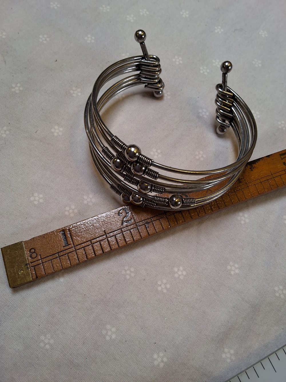 Sterling-Tone Multi-Wire Silver Cuff Bracelet